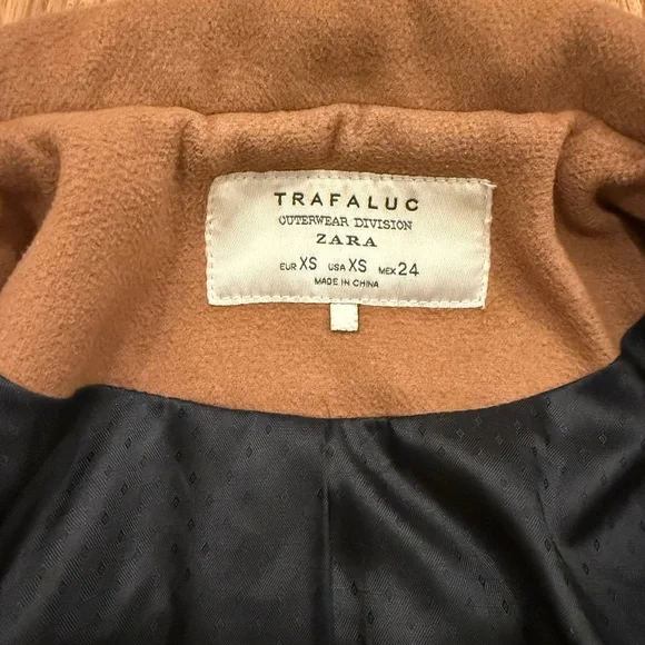 Zara Tan Double-Breasted Pea Coat - Picture 4 of 16
